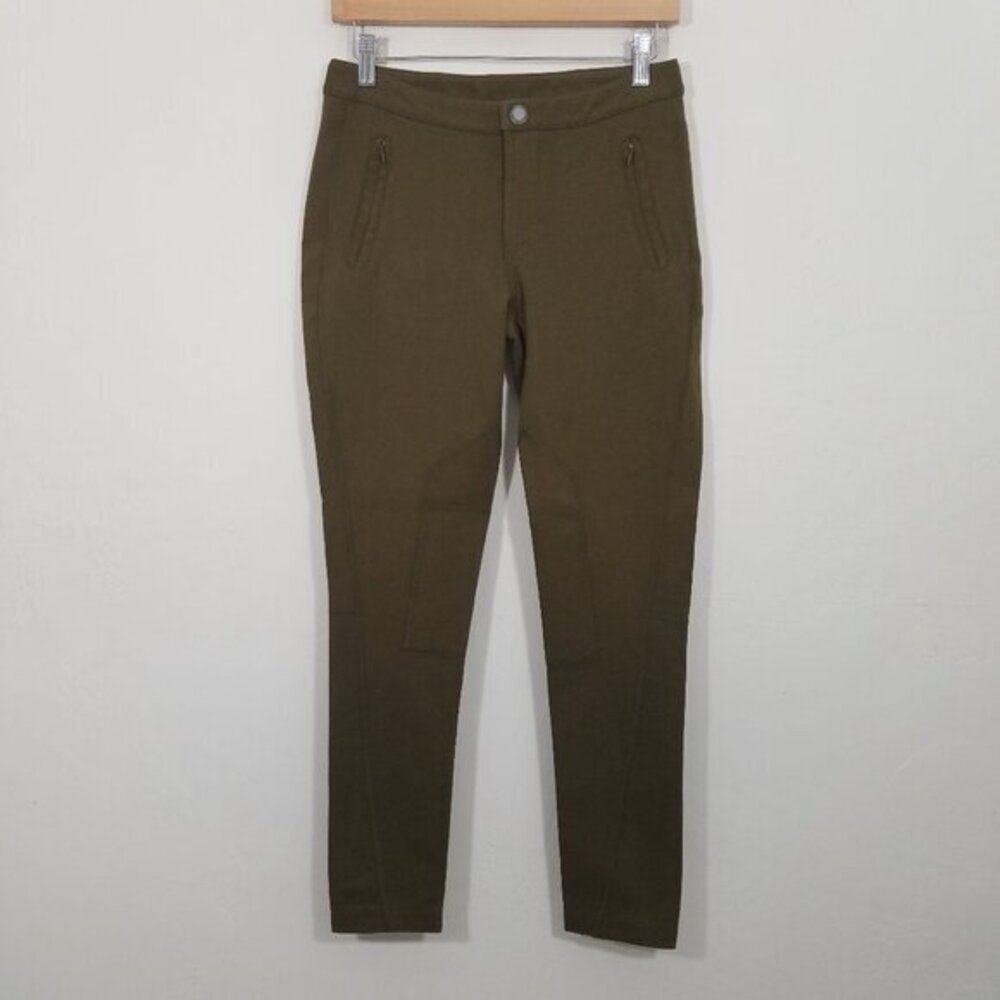 Athleta Skinny Stretch Pants with Zip Pockets Green Size 6